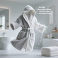 thumbnail image 2 of Men's Bathrobe with Hood, Soft Long Towel Robe for Men - Super Absorbent Quick Dry yet Warm, 2 of 6