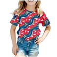 thumbnail image 4 of Mrzhqd Summer T-Shirts for Boys Girls Toddler Independence Day Short Sleeve Prints T Shirt Tops Clothes Hot Pink 3-4 Years, 4 of 4
