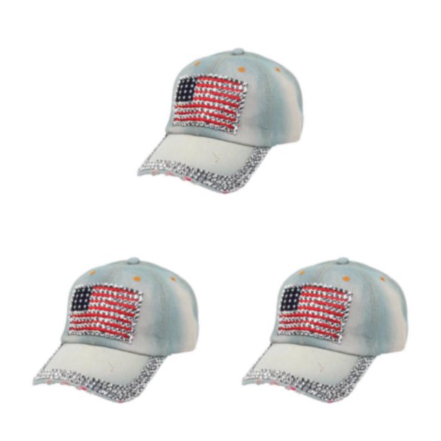 kurtrusly Sun Protection Cap With Adjustable Strap For Baseball Lovers Baseball Cap Polyester Hat Multi-colors Fashionable Denim 1 3Set