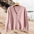 thumbnail image 4 of cocolona Womens Cardigan Sweater V Neck Long Sleeve Button Cozy Sweater Solid Color Casual LightWeight knit Cardigan, 4 of 5