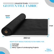 Super Geotextile 6 oz Non Woven Needle Punched Geotextile Filter Fabric - 50 Year Fabric 4 x 250