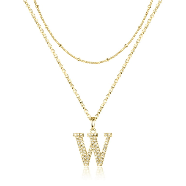 AUNOOL Layered Gold Necklace for Women Dainty 14K Gold Plated Layered  Necklaces for Women Paperclip Gold Chain Necklace Trendy Initial Letter Layering  Necklaces for Women 