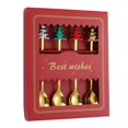 thumbnail image 1 of WJCA 4-Piece Festive Utensil Set, Elegant Spoons and Forks with Tree Motif for Dining and Dessert, Holiday Tableware Collection, Gold Design, 1 of 8