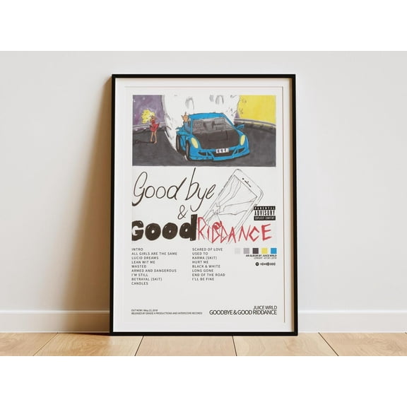 WestConfe Juice WRLD - Goodbye & Good Riddance Album Cover Poster | Tracklist-Poster | Rap Music Poster Gift | Hip Hop | Juice Wrld Poster