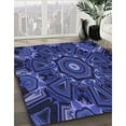 thumbnail image 2 of Ahgly Company Indoor Rectangle Patterned Denim Dark Blue Area Rugs, 5' x 8', 2 of 6