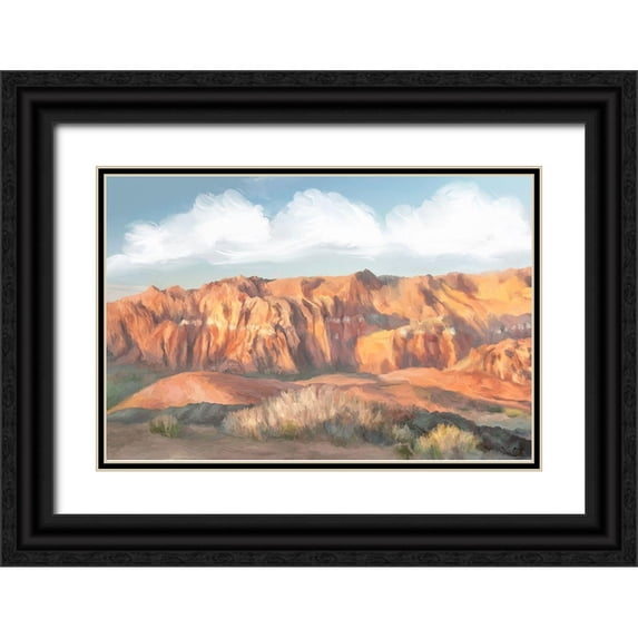 Murdock, Ramona 24x17 Black Ornate Wood Framed with Double Matting Museum Art Print Titled - Snow Canyon II