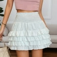 thumbnail image 3 of RUTAYY Women's Skirt High Waisted Pleated Tiered Skirt A-Line Everyday Wear Comfortable Breathable Trendy Classic Mini Skirt, 3 of 4