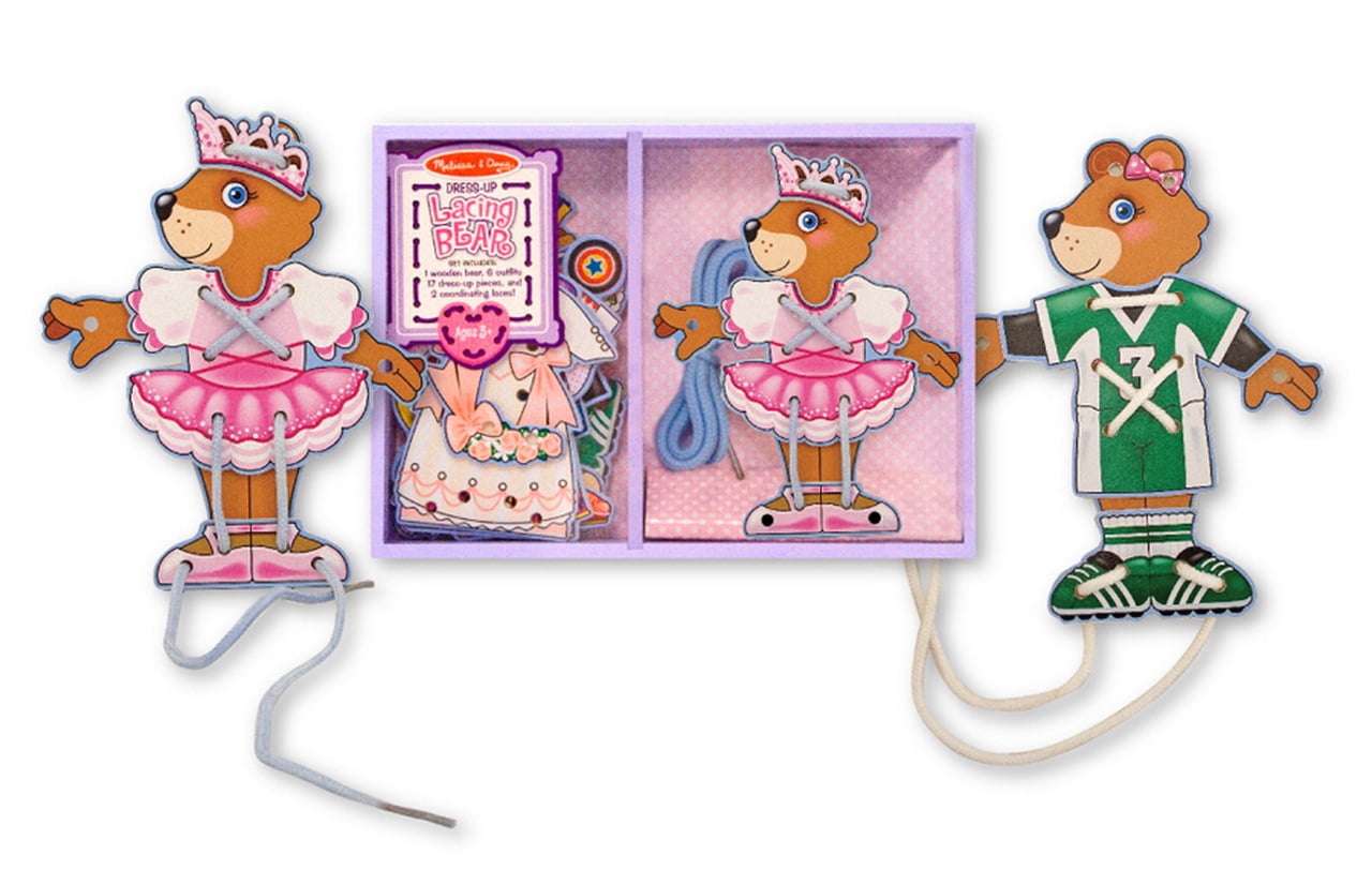 Melissa and Doug Dress Up Lacing Bear Set Childrens Toy