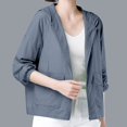 thumbnail image 6 of Baberdicy Women's Lightweight Rain Jacket - Hooded Waterproof Windbreaker with Zipper Pockets, Outdoor Sun Protection Coat (Navy | 4XL), 6 of 9