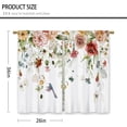 thumbnail image 2 of Watercolor Red Floral Kitchen Curtains Flower Plant Small Short Cafe Window Curtains Rustic Colorful Wildflower Hummingbird Blossom Spring Rod Pocket Tier Window Treatment Drapes (26x36 Inch), 2 of 6