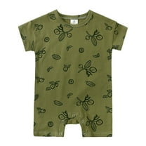 Toimothcn Baby Girls Romper Short Sleeve Casual Striped Printed Romper Soft Loose Fit Summer Jumpsuit For Girl Suitable For Dailywear