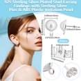 thumbnail image 2 of 1set 20pcs Brass Stud Earring Findings with Loop & ABS Plastic Imitation Pearl Half Round 20pcs Brass Friction Ear Nuts 12.5x10mm Hole: 1.8mm Pin: 0.8mm, 2 of 5
