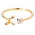 thumbnail image 1 of Oro Rhinestone 26 Anillo Inicial Joyería Letra Inicial Anillo Abierto con Rhinestone Anillo para Mujeres, 1 of 3