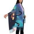 thumbnail image 4 of Gaeub Cute Fuzzy Fantasy Creatures Print Tassel Scarf,Wraps Scarves for Women,Winter Scarf,Cold Weather Shawls,Ideal for Travel, 4 of 8