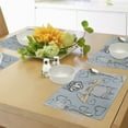 thumbnail image 4 of Ambesonne Valentine Place Mats Set of 4, Dog Hearts Romantic, Standard Size, Sand Brown Slate Blue, 4 of 6
