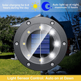 thumbnail image 4 of Solar Ground Lights for Outdoor Garden, 4-Pack Waterproof LED Disk Lights for Pathway, Yard, Driveway, Walkway and Patio, Landscape Lights with Gunmetal Stainless-Steel Casing, 4 of 9