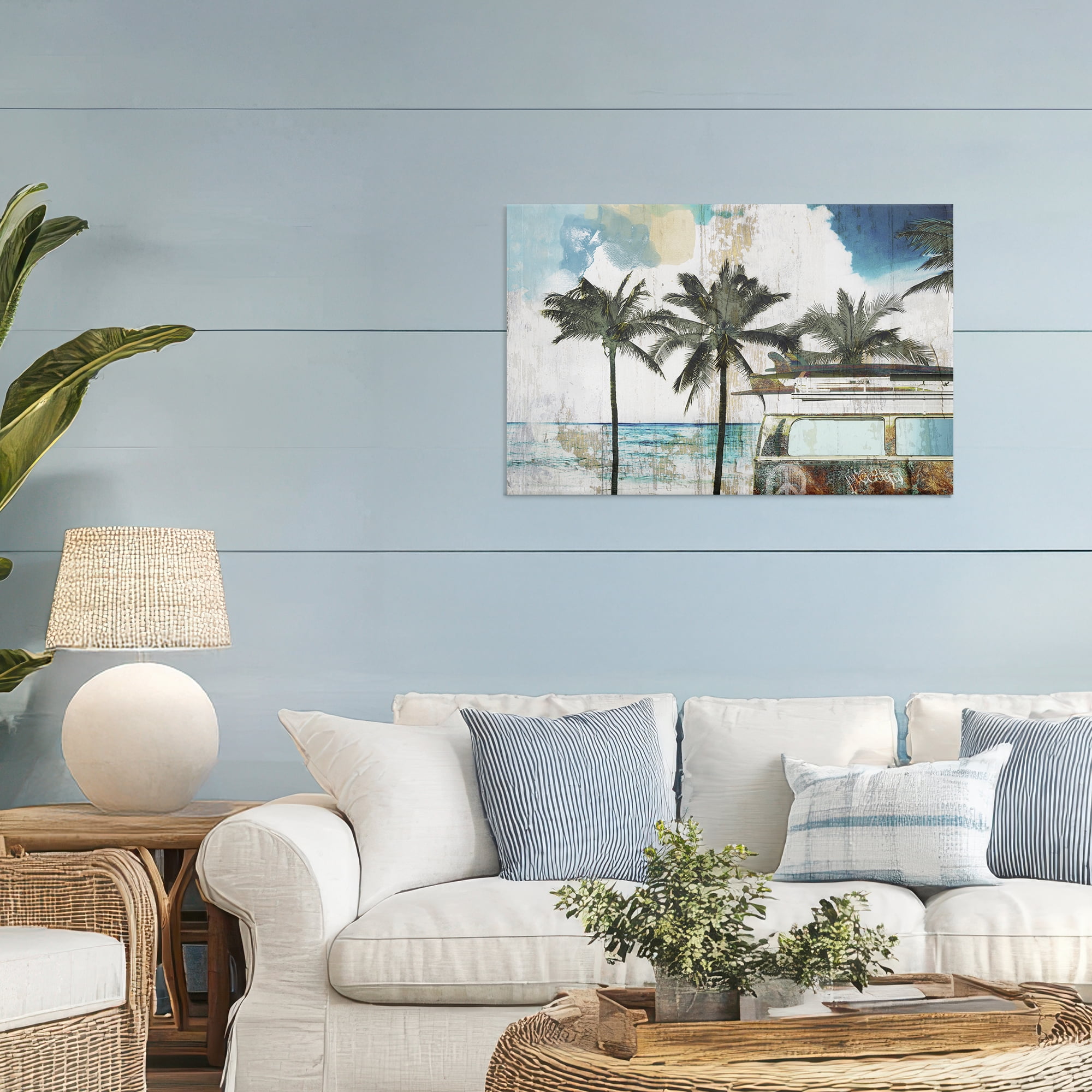 Beach Day Retro Vacation Canvas Wall Art, design by Sasha