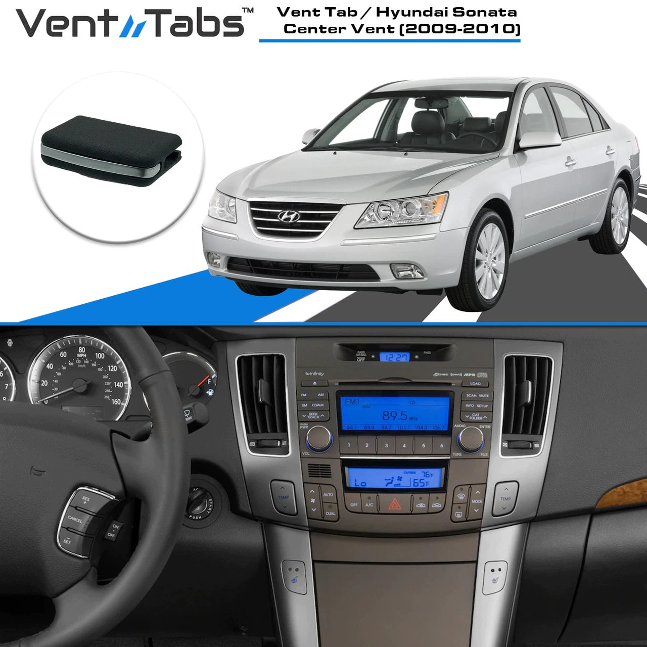 Vent Tabs Replacement Center vent tab Hyundai Sonata (20092010) A/C