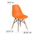 thumbnail image 2 of Elon Series Black Plastic Chair with Wooden Legs, 2 of 9