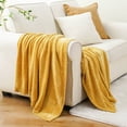 thumbnail image 6 of Battilo Mustard Yellow Throw Blanket,Chenille Knitted Throws for Bed Sofa,Summer Blanket, 51"x67", 6 of 9