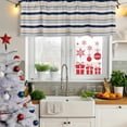 thumbnail image 5 of Beige Navy Blue Striped Curtain Valances for Windows, Kitchen Valance Window Treatments Panel 2 Pack, Farmhouse Stripes Modern Abstract Art Rod Pocket Short Curtains for Bathroom Bedroom 54 x 18 Inch, 5 of 8