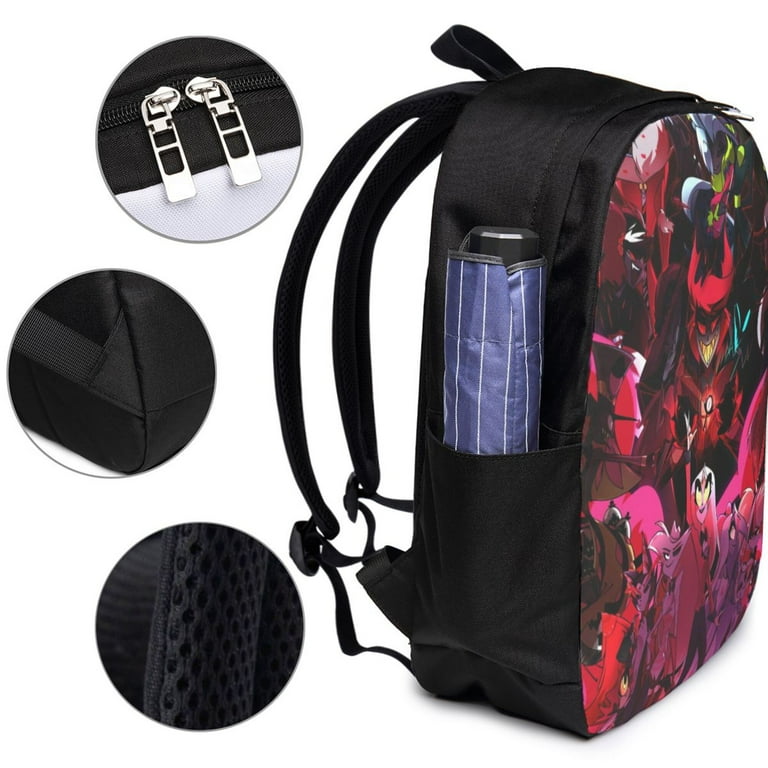 Hazbin Hotel Travel Laptop Backpack with USB Port and Headphone
