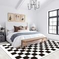 thumbnail image 2 of Vintage Checkerboard Rug 3x4ft Small Area Rugs Minimalist Black White Rugs Non Slip Non Shedding Print Washable Floor Carpet for Living Room Bedroom Room Office Study Foyer Hallway, 2 of 7