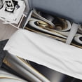thumbnail image 4 of Designart "Elegant Gold, Black, and White Stained Glass I" Modern Bedding Covert Set - Abstract Spirals Gold Abstract Bed Set With 2 Shams, 4 of 6