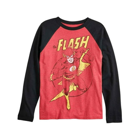Boys Red Distressed Flash Long Sleeve T-Shirt Tee Shirt