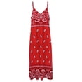 thumbnail image 6 of Red Paisley Pattern Sleeveless Dress Dresses Women Summer Women's Summer Clothing, 6 of 9