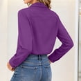thumbnail image 4 of QIYAGBSA Button Down Shirts for Women Soft Slim Fit Lapel Long Sleeve Collared Stretch Dressy Casual Office Work Tops, 4 of 6