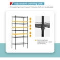 thumbnail image 3 of FDW Adjustable Storage Shelves Metal Storage Shelf(Black, 21.5L x 11.6W x 47.6H) 750 pounds, 3 of 7