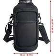 thumbnail image 3 of Water Bottle Carrier Bag with Phone Pocket 64Oz Insulated Water Bottle Holder with Adjustable Crossbody Strap Large Zipper Pouch for Sports & Outdoor Gym Travel Hiking Black 1, 3 of 5