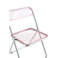 thumbnail image 3 of 2PC Clear Folding Chair with Steel Frame, Transparent PC Plastic Dining Chair with Non-slip Mat, Outdoor Camping Chair for Picnic, Dining Side Chair for Living Room Kitchen Island,  Pink, 3 of 9