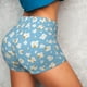 thumbnail image 4 of Fotbe Blue Popcorn Shorts Sin Costuras – Shorts Deportivos de Cintura Alta para Mujer, Elásticos para Gimnasio, Yoga, Running o Ciclismo-Small, 4 of 8