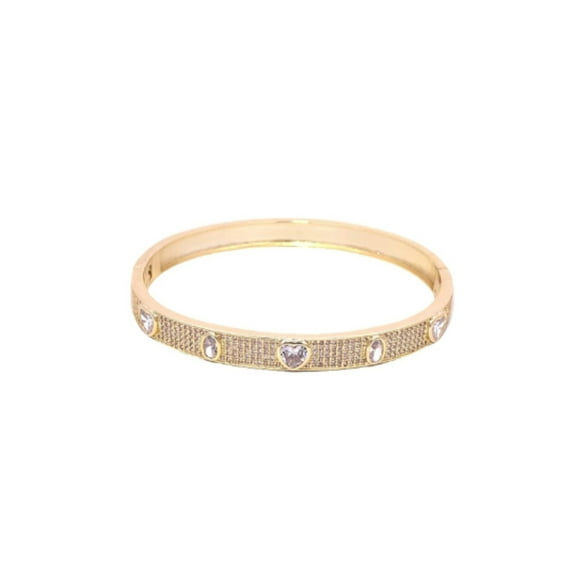 CZ Paved Stone Bangle Bracelet (B117)