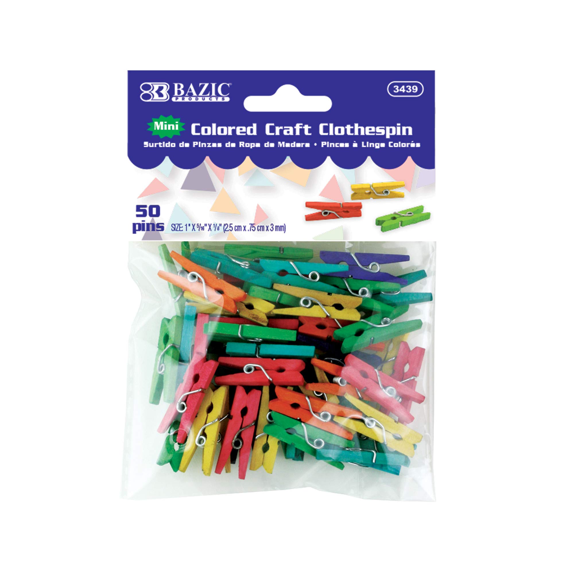 Pin En Ropa Bazic Mini Pin De Ropa De Colores (Paquete De 50) | Walmart en línea