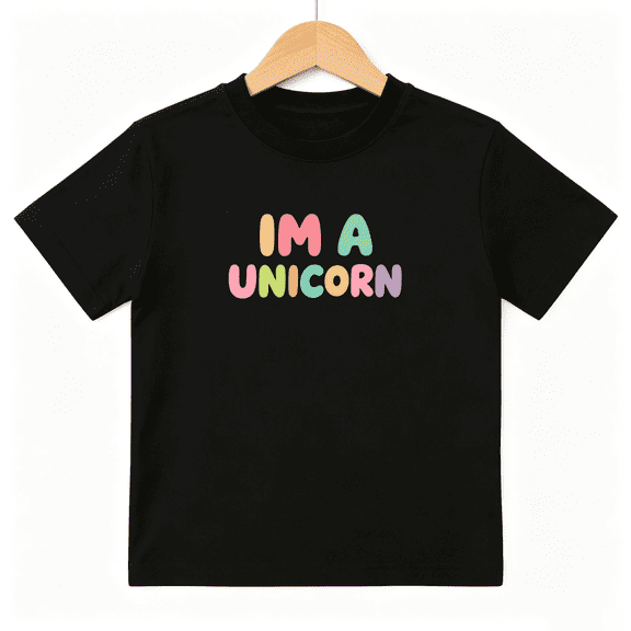Cute Unicorn Quote Girls Graphic Tee Fantasy Birthday Gift 100% Cotton Kids Short Sleeve T-Shirt 4-13Y