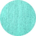 thumbnail image 1 of Ahgly Company Machine Washable Indoor Round Abstract Turquoise Blue Contemporary Area Rugs, 5' Round, 1 of 4