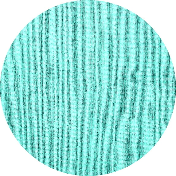 Ahgly Company Machine Washable Indoor Round Abstract Turquoise Blue Contemporary Area Rugs, 5' Round