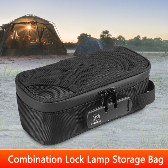 Bolsa de almacenamiento para acampar, bolsa para pipa para fumar cigarrillos, a prueba de olores con estuche con candado (negro)
