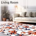 thumbnail image 2 of ODIKA 4'x6' Machine Washable Non-Slip Area Rug, Abstract Floral Swirls With Interlocking Leaf Designs High Traffic Rug, White, 572986, 2 of 7
