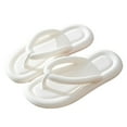 thumbnail image 2 of Wide Flip Flops for Women Rubber Shower Thong Basic Walking Sandals Summer Indoor Shoes (White 7), 2 of 6