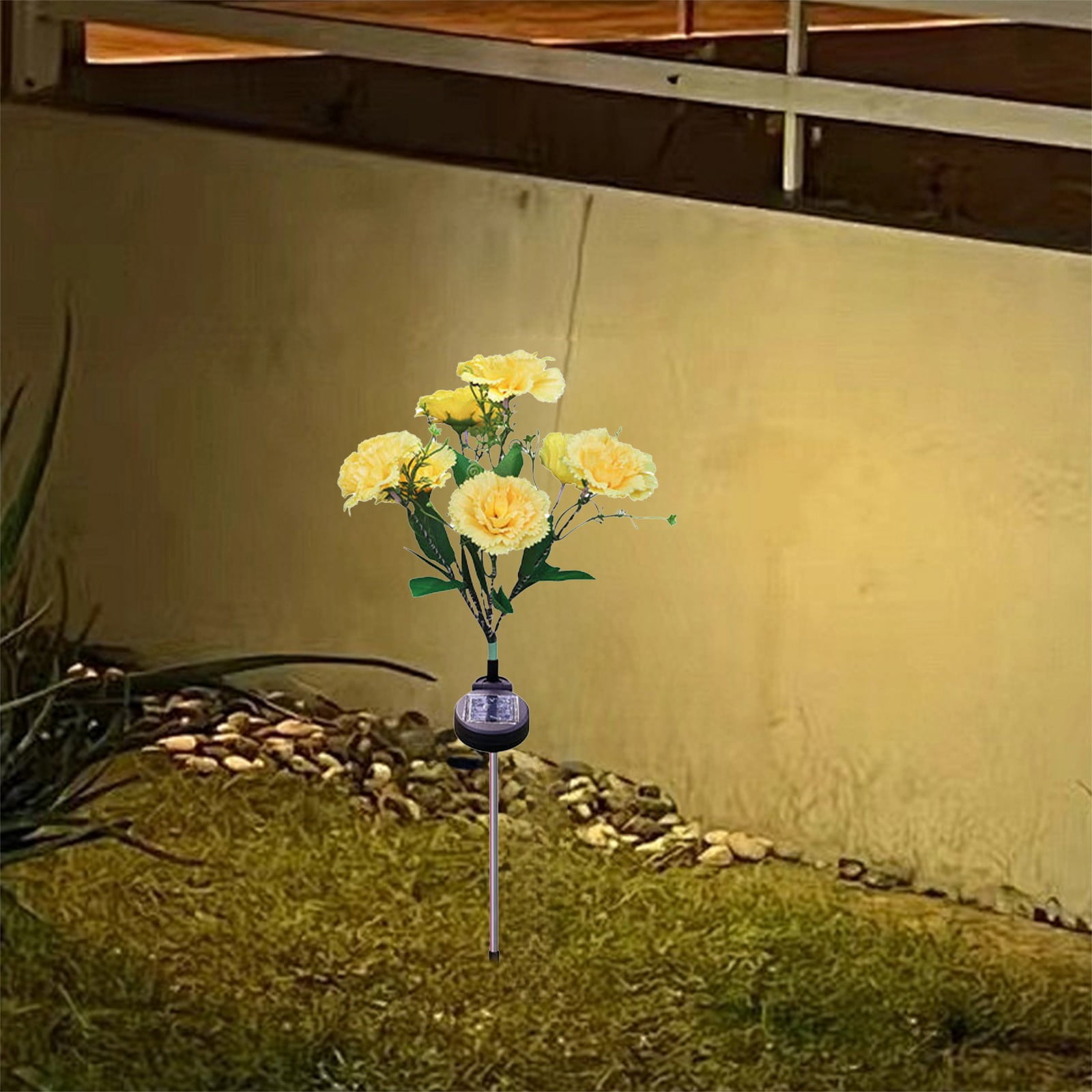Solar Lights Outdoor Waterproof 7 LED Carnation Flower Garden Stake Lights for Yard Pathways Patio Decor