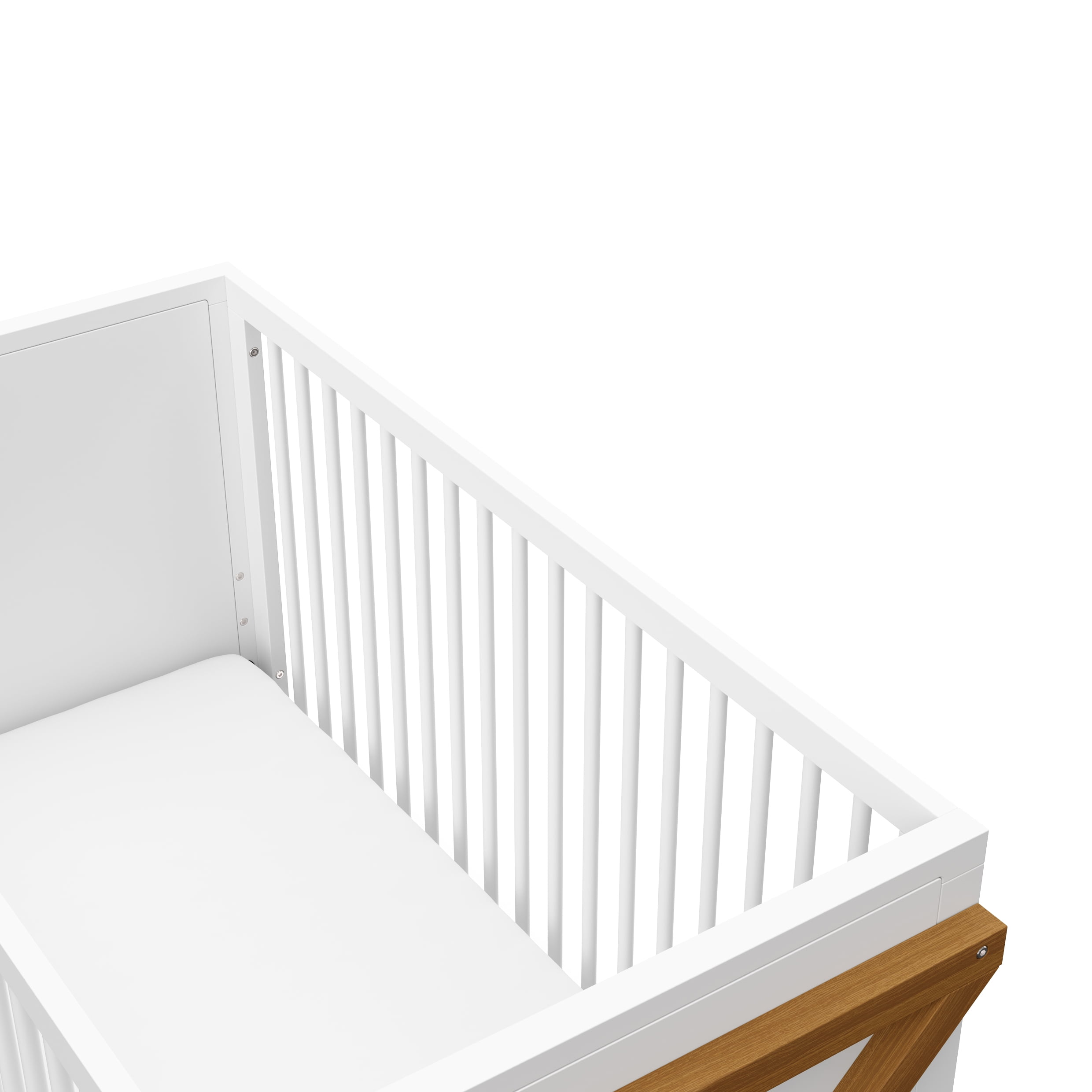 Storkcraft Equinox 3-in-1 Convertible Baby Crib, White with Vintage Driftwood