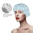 thumbnail image 5 of moroccan pattern Shower Cap, Double Layers Shower Cap Rreusable Waterproof, Elastic Bathing Hair Hat for Women, Washable Hair Cap for All Hair Lengths, 5 of 5