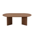 thumbnail image 2 of Tcbosik 39.3" Oval Coffee Table with Pedestal, Modern Center Table for Living Room, Easy Assembly, Walnut, 2 of 8
