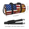 thumbnail image 2 of Zufioo American Flag And Baseball Print Round Sports Travel Duffel Bag, Airplane Weekender Bag, Waterproof Gym Backpack, Unisex, 2 of 6