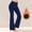 Navy, variant on Zylanna Women's Fleece Lined Flared Yoga Pants with Pockets, Stretchy Wide Leg Solid Color Warm Elastic Waist Active Workout Bootcut Leggings Dark Gray