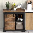 Sideboard Coffee Modern Farmhouse Buffet Station Sliding Barn